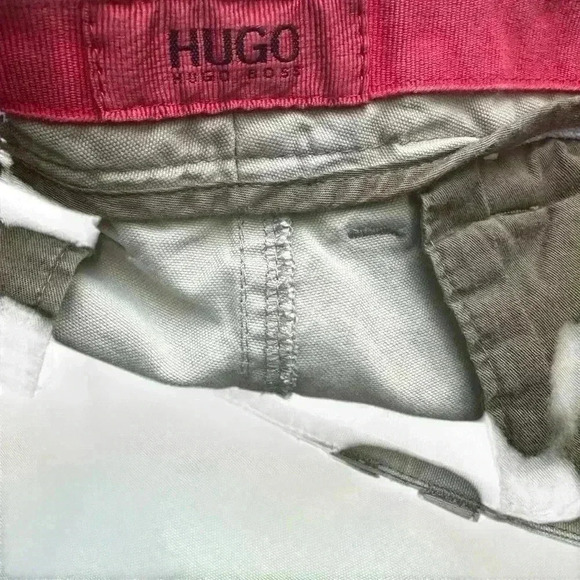 Hugo Boss Cargo Pants Men's L Ivory Straight Leg Button Pockets Cotton Bottoms. - Picture 5 of 12